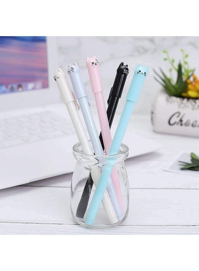 sencoo Girl Cute Pens Kawaii Pen Cute Cat Pen 0.5 Mm Gel Pens Black Ball Point Pens For School Office Supplies (12 Cat) - Image 3