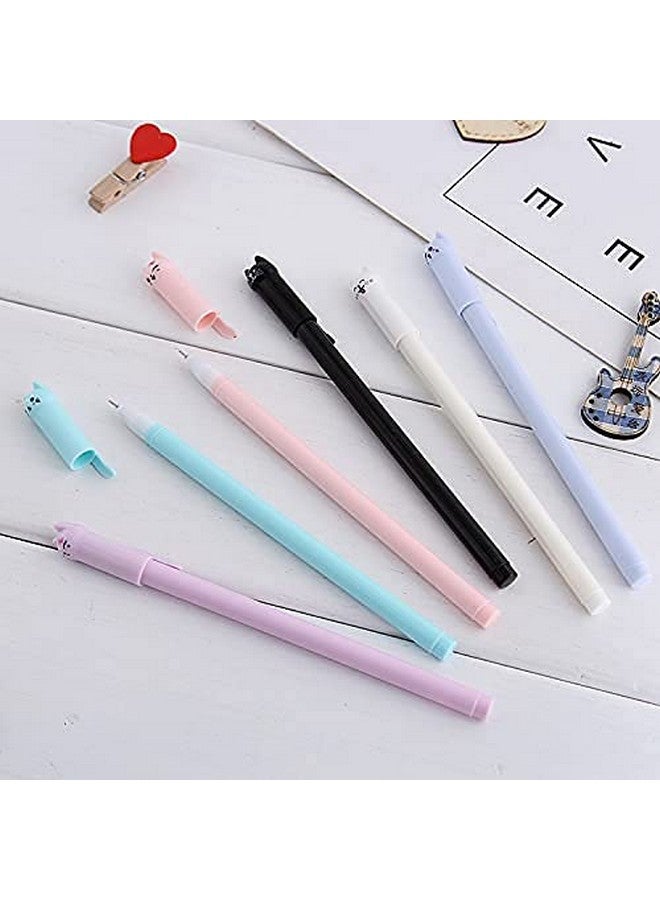sencoo Girl Cute Pens Kawaii Pen Cute Cat Pen 0.5 Mm Gel Pens Black Ball Point Pens For School Office Supplies (12 Cat) - Image 5
