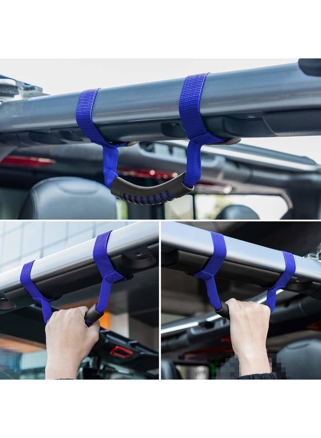 Danti 4 x Roll Bar Grab Handles Grip Handle for Jeep Wrangler YJ TJ JK JK JL JLU Sports Sahara Freedom Rubicon X & Unlimited 1955-2018 (Roll Bar Blue) - Image 3