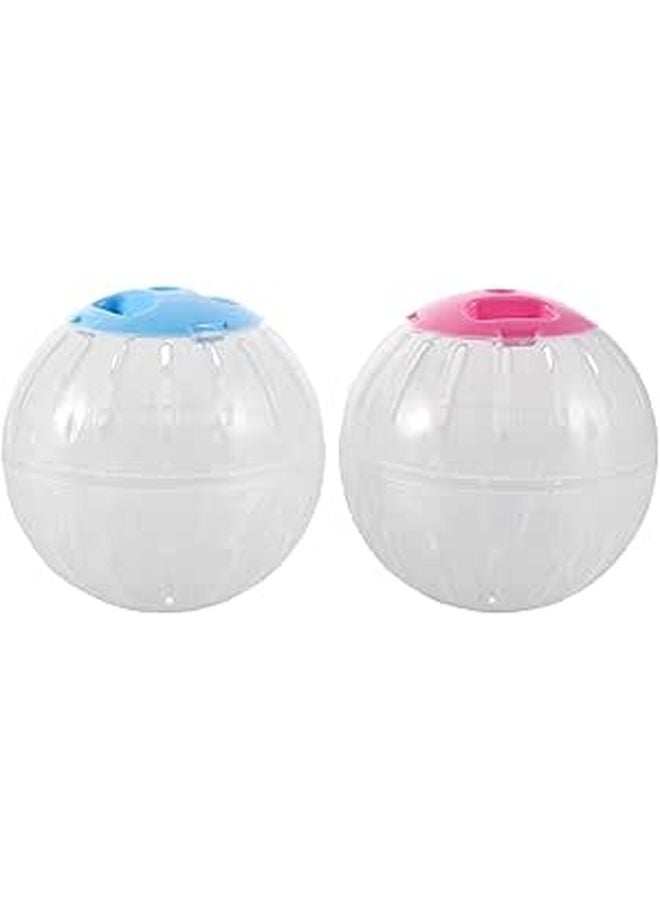 2pcs Hamster Exercise Wheel Crystal Design Blue Pink Covers Small Pet Activity - Image 1