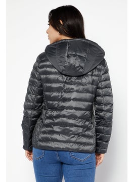 Tumi Women Quilted Puffer Jacket, Grey  - Image 3