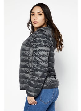 Tumi Women Quilted Puffer Jacket, Grey  - Image 4