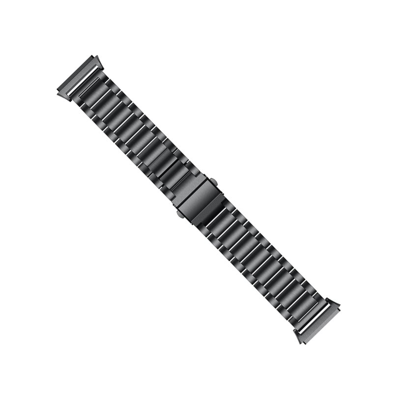 2pcs watch Strap Replacement Bracelet Adjustable Wristband Three-bead Stainless Steel Buckle Watchband Fit for Fitbit ionic (Black) - Image 1