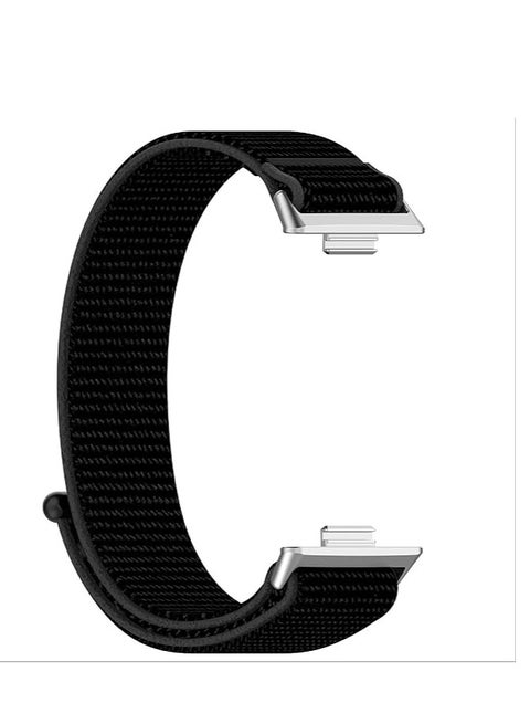 Compatible with Huawei Watch Fit 3, Soft Nylon Braided Strap [Unisex] [Breathable] Black