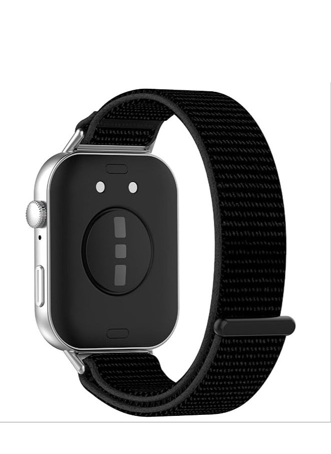 Watch Compatible with Huawei Watch Fit 3, Soft Nylon Braided Strap [Unisex] [Breathable] Black  - Image 3