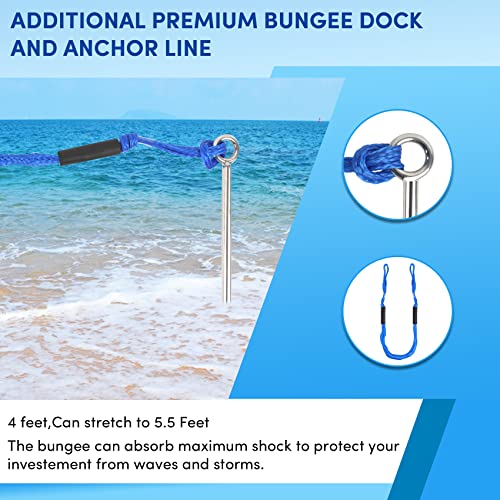 VEITHI Sand Anchor for Boat 18 inch,Chromium-Plated Steel Beach Anchor with Removable Handle and Bungee Dock Line, Suit to Fixed the Boat,Jet Skis, Pontoon, Kayak,PWC etc. - Image 5