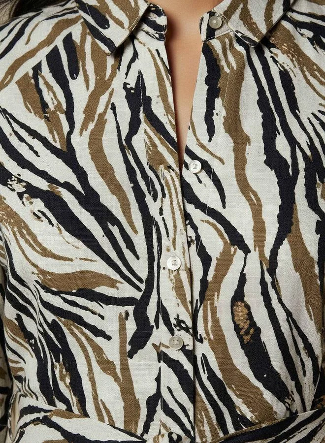 Splash FAV  Printed Shirt Women Dress with Belt for Women | Best Price UAE