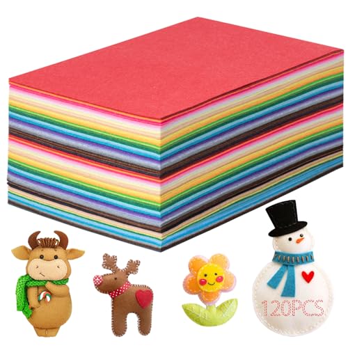 Simetufy 120 Pcs Felt Fabric Sheets 40 Colors 8x12 Inch Assorted DIY Felt Sheets 1mm Thick NonWoven Patchwork Material for Sewing Projects Decoration - Image 1