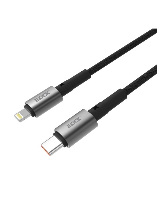 iLOCK Fast Charging Cable 30 Watt USB-C to iPhone | Ultra Durable Braided Cable - Image 2