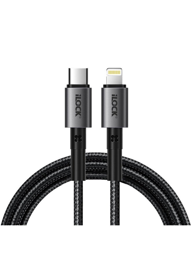 iLOCK Fast Charging Cable 30 Watt USB-C to iPhone | Ultra Durable Braided Cable - Image 3