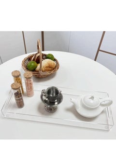 Laseta 3PCS Clear Acrylic Tray with Handles, Decorative Serving Tray for Coffee Table, Tea, Storage Rectangular  - Image 3