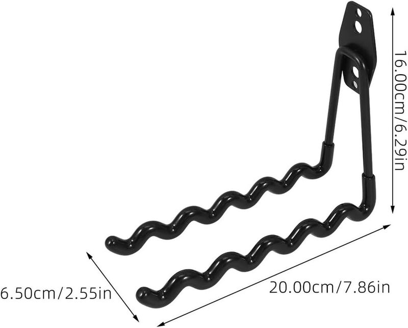 Heavy Duty Iron Wavy Hook Set, Non-Slip Frosted Surface Garage Storage Hooks with Wavy Design, 2pcs Wall Mount Basement Organizer Hangers for Tools and Equipment - Image 2