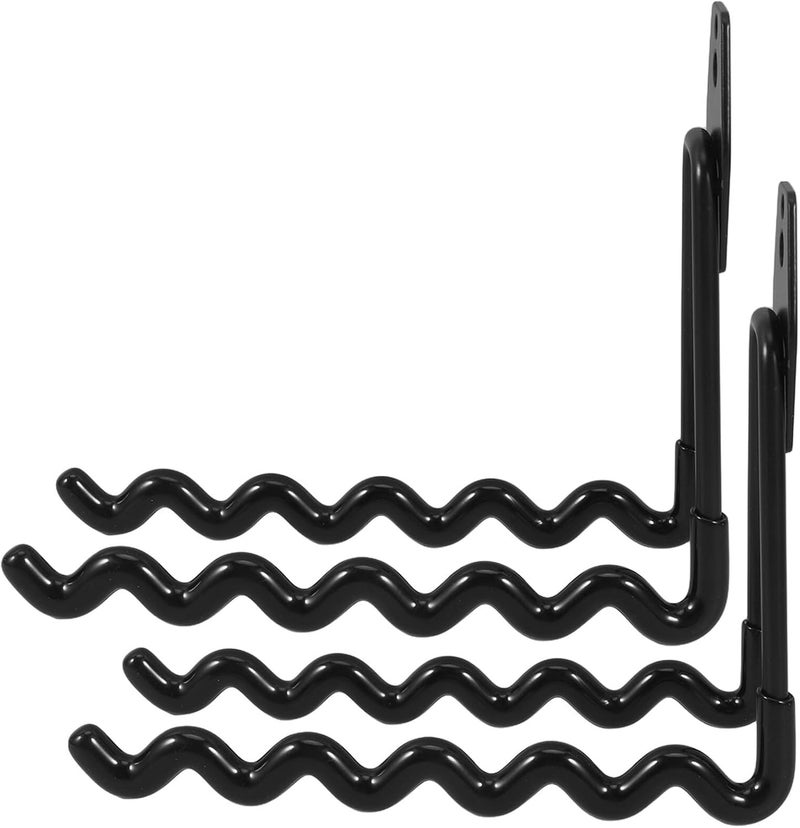 Heavy Duty Iron Wavy Hook Set, Non-Slip Frosted Surface Garage Storage Hooks with Wavy Design, 2pcs Wall Mount Basement Organizer Hangers for Tools and Equipment - Image 1