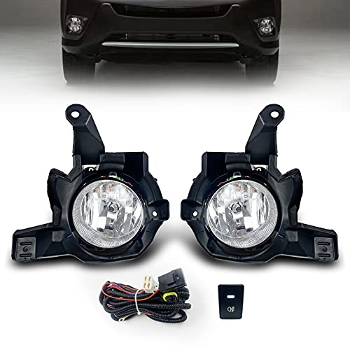 BOXLIGHT Fog Lights for 2013 2014 2015 RAV4 with H16 19W Halogen Bulb & Switch and Wiring Kit (Clear Lens) - Image 1