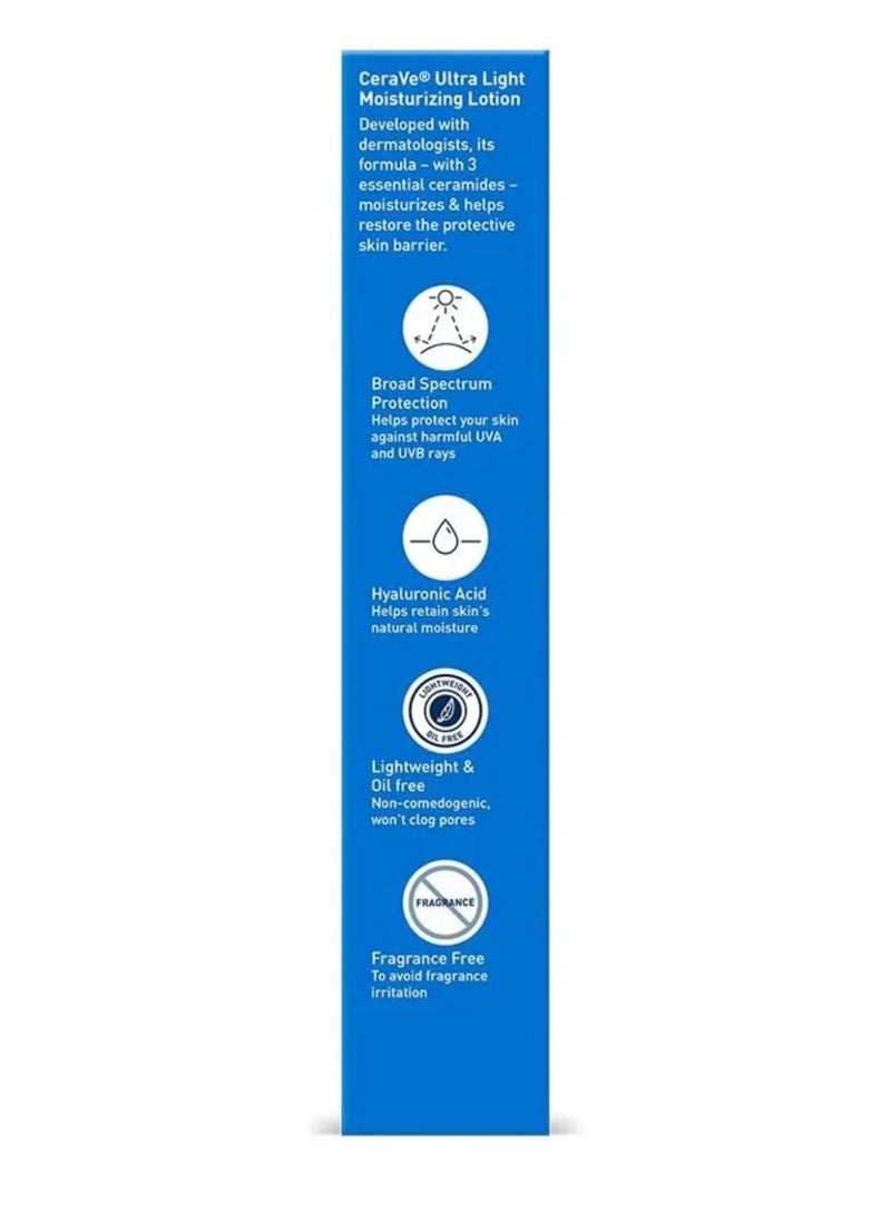 Cara Ve - Cerave Ultra-Light Moisturizing Lotion with Sunscreen SPF 30 - Broad Spectrum Protection for Normal to Oily Skin 50 ML - Image 1