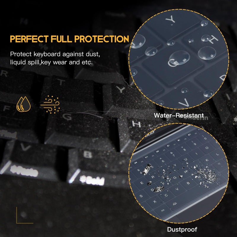 CaseBuy غطاء حماية لوحة مفاتيح لابتوب 17.3 بوصة عالمي لـ 17" 17.3" HP DELL Lenovo Acer ASUS لابتوب نوت بوك، رقيق جداً، مقاوم للماء والغبار، جلد سيليكوني واقي - شفاف - Image 4