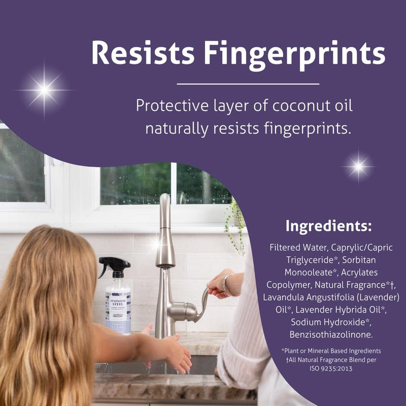 Therapy Stainless Steel Cleaner and Polish - 16 ounces (2 Pack) - 100% Bio-Based - Safe for Kitchen Appliance, Refrigerator, Sink and Grill - Image 4