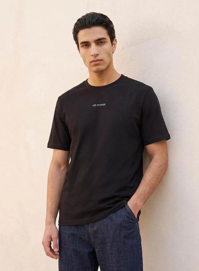 لي كوبر Lee Cooper Regular Fit Crew Neck Short Sleeves Logo Print T-shirt