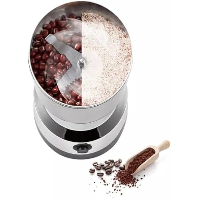 showkah G8300 Electric Spice Grinder  300W HighSpeed Stainless Steel Grinder For Spices Herbs Coffee Beans  Dry Fruits  4Blade Compact Kitchen Mill G8200 - Image 4