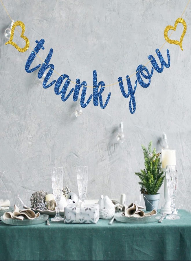 INNORU Thank You Banner Navy Blue Glitter, Wedding Bridal Shower, Thanksgiving Day Party Decorations, Engagement Party Banner, Perfect Wedding Party Decoration Suppllies - Image 5
