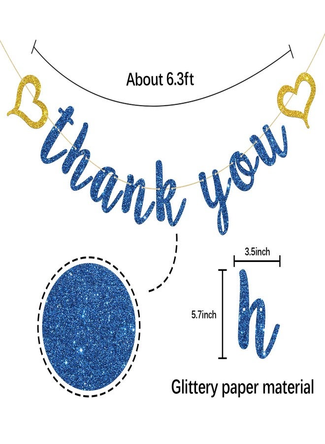INNORU Thank You Banner Navy Blue Glitter, Wedding Bridal Shower, Thanksgiving Day Party Decorations, Engagement Party Banner, Perfect Wedding Party Decoration Suppllies - Image 2