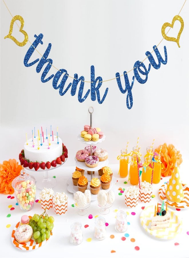 INNORU Thank You Banner Navy Blue Glitter, Wedding Bridal Shower, Thanksgiving Day Party Decorations, Engagement Party Banner, Perfect Wedding Party Decoration Suppllies - Image 3