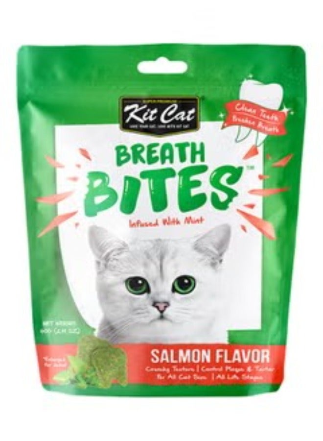 كيت كات طعام مُكافأة الحيوانات الأليفة "بريث بايتس" لتحسين رائحة فم الحيوانات الأليفة وبنكهة السلمون متعدد الألوان 60جرام