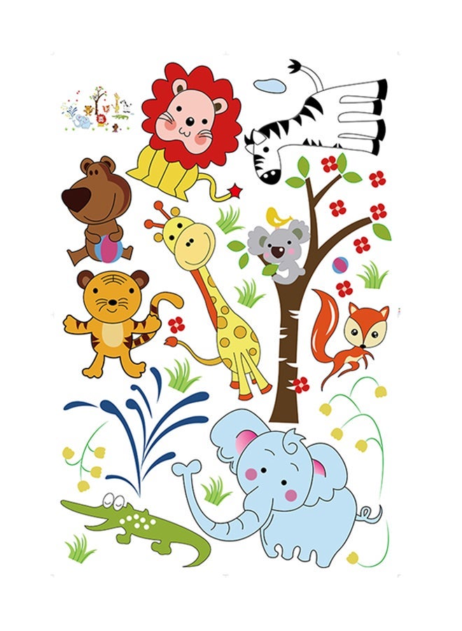 Stickie Art Jungle Toons Multicolor Animal Wall Stickers 60x90cm Removable DIY Wall Decals for Kids Nursery Bedroom Living Room Kitchen - Image 2