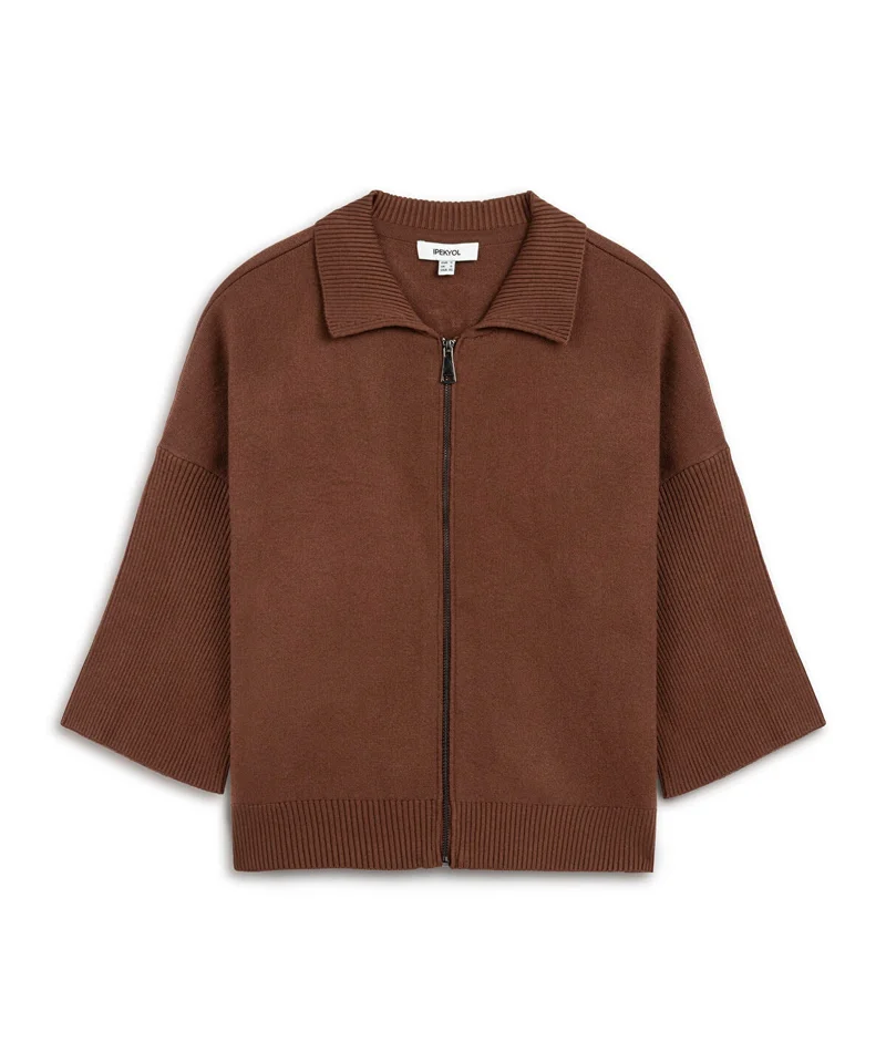 ابيكول Zip-Up Knit Top