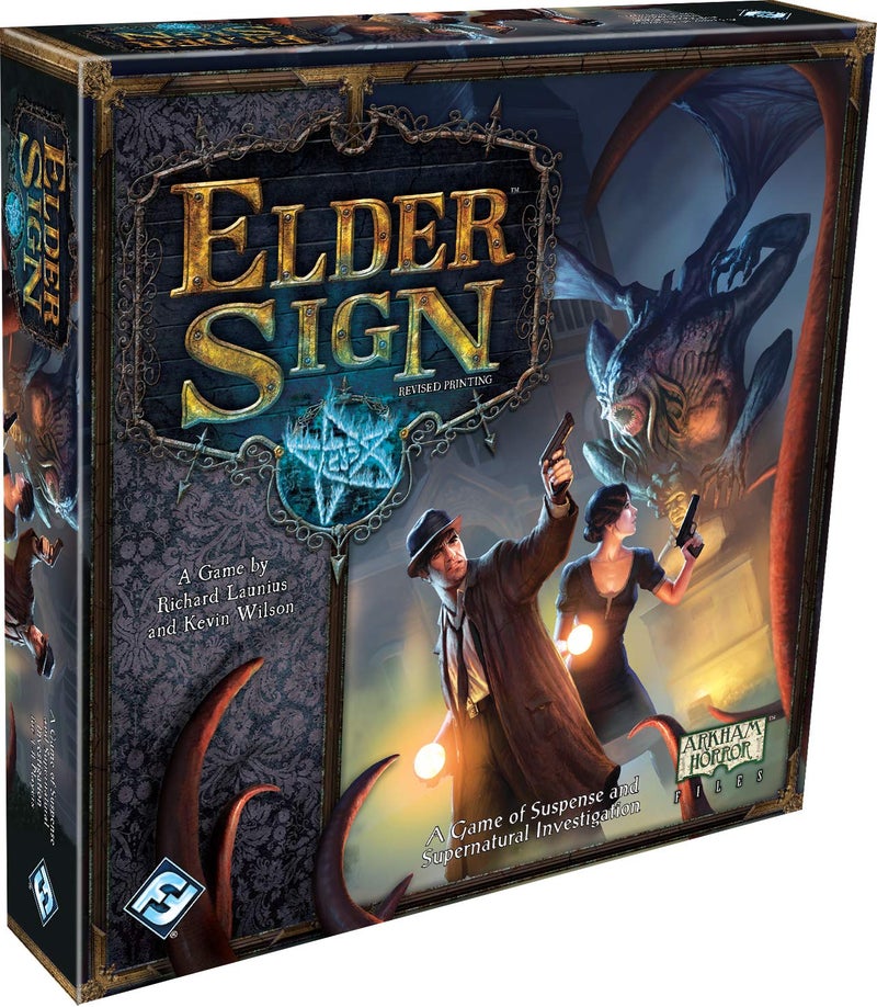 Asmodee Elder Sign Board Game - Supernatural Intrigue, Cooperative Dice Adventure! Horror Mystery Game, Ages 14+, 1-8 Players, 1-2 Hour Playtime, Made by Fantasy Flight Games - Image 1