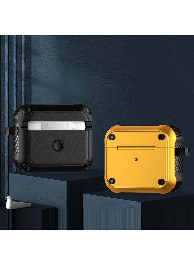 Case Cover For AirPods 3 Wing TPU + PC Shockproof Earphone Protective Case Black Yellow