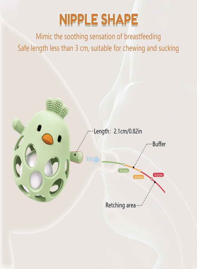 MCGMITT Baby Teething Toys for 3-6 Months, Easy Grasp Silicone Infant Rattle Teether Toy for 0-12 Months, BPA-Free Food Grade Baby Montessori Sensory Toys, Soft Infant Chew Toys for Teething Relief - Image 2