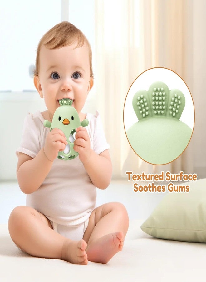 MCGMITT Baby Teething Toys for 3-6 Months, Easy Grasp Silicone Infant Rattle Teether Toy for 0-12 Months, BPA-Free Food Grade Baby Montessori Sensory Toys, Soft Infant Chew Toys for Teething Relief - Image 5