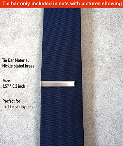ZENXUS Skinny Solid Ties for Men, 2.5 inch Slim Neckties Matte Plain Assorted, Navy, Gray, Burgundy, Black, 4-Pack plus Silver Tie Bar - Image 3
