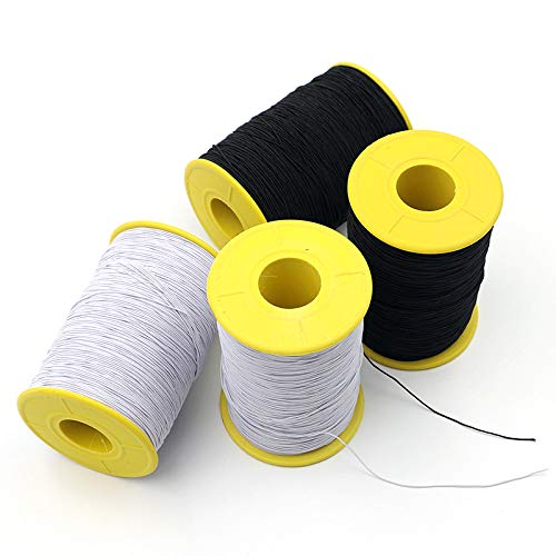 Milcraft (2 Rolls) White AND Black Elastic Thread 547 Yard Package 0.5mm Thickness - Image 5