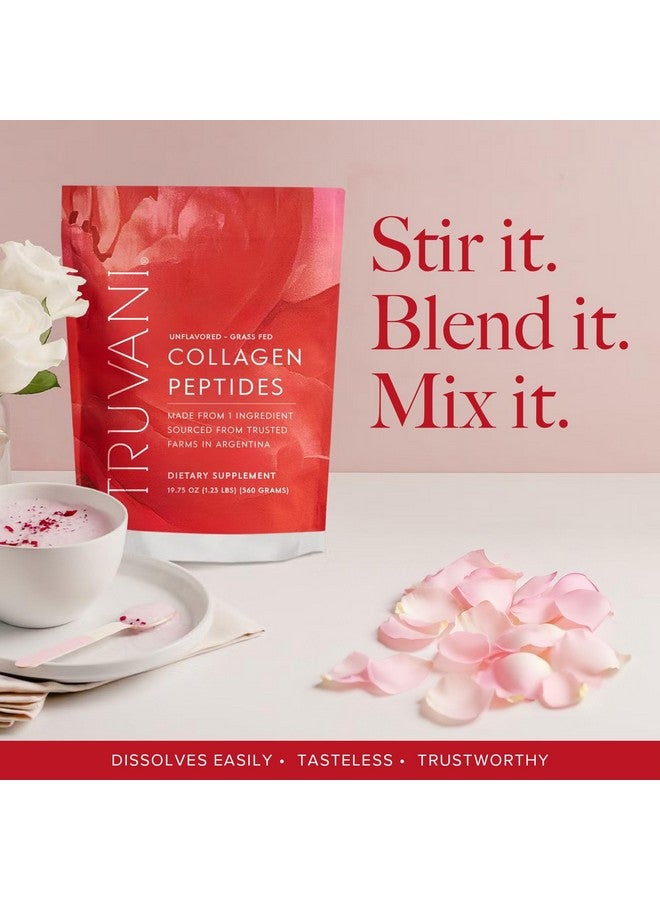 Truvani Hydrolyzed Collagen Peptides | Unflavored | 28 Servings | 20g Grass-Fed Collagen Protein Powder | Promotes Hair, Skin, and Nail Health | Dairy & Gluten Free | Women & Men | Package May Vary - Image 4