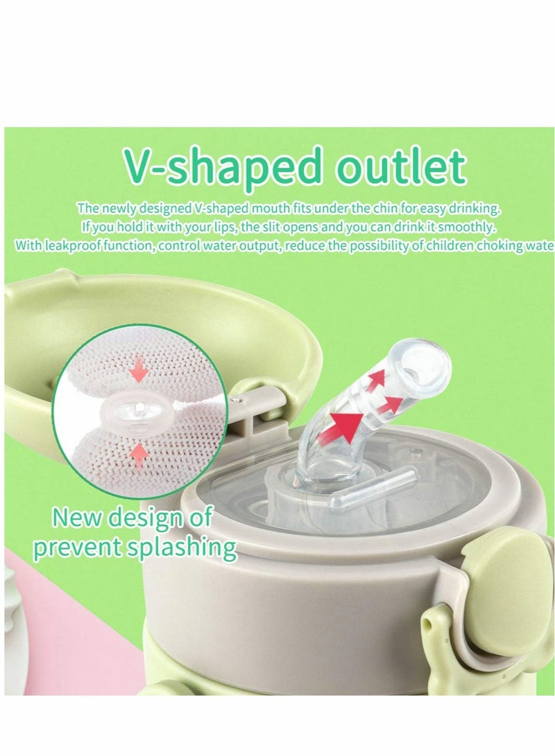 Excefore Sippy Cup for Baby 6-12 Months, Spill-Proof Sippy Cup, Straw for Kids Water Bottle with Soft Silicon Spout Cup for Toddlers,BPA Free, 300ml,Spill Leakproof Plastic Drinking Bottle with Handle - Image 2