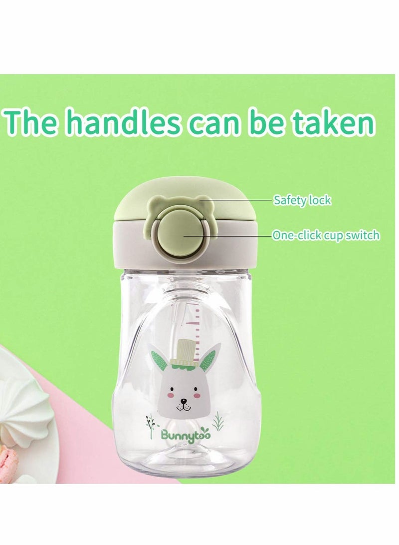 Excefore Sippy Cup for Baby 6-12 Months, Spill-Proof Sippy Cup, Straw for Kids Water Bottle with Soft Silicon Spout Cup for Toddlers,BPA Free, 300ml,Spill Leakproof Plastic Drinking Bottle with Handle - Image 5