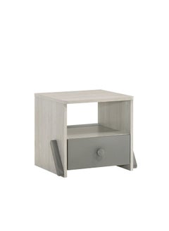 DANUBE HOME Walker 1 Drawer Kids Nighstand| Multifunctional Kids Bedside Table Space Saving Night Stand Side Table Modern Design Furniture For Bedroom L40Xw40Xh40Cm -White Ash+Grey  - Image 4