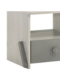 DANUBE HOME Walker 1 Drawer Kids Nighstand| Multifunctional Kids Bedside Table Space Saving Night Stand Side Table Modern Design Furniture For Bedroom L40Xw40Xh40Cm -White Ash+Grey  - Image 2