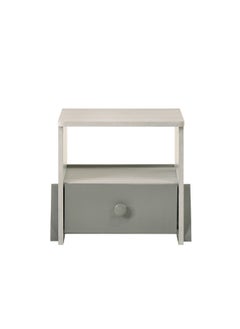 DANUBE HOME Walker 1 Drawer Kids Nighstand| Multifunctional Kids Bedside Table Space Saving Night Stand Side Table Modern Design Furniture For Bedroom L40Xw40Xh40Cm -White Ash+Grey  - Image 5