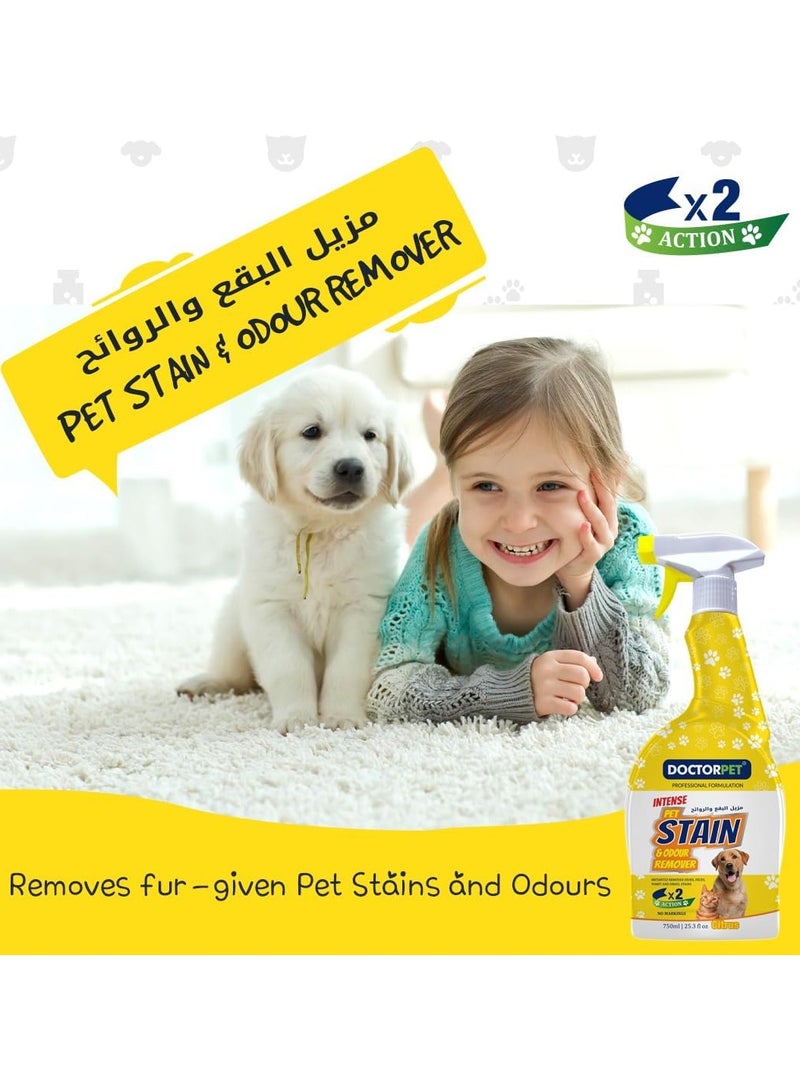 DoctorPet Stain and Odour Remover Citrus - Powerful Pet Odor Eliminator, Stain Cleaner, Natural Citrus Formula, Enzyme-Based for Carpets and Upholstery 750ml - Image 5