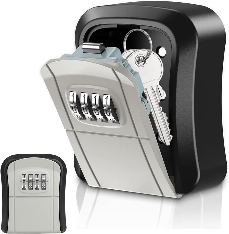 LINJIE Key Lock Box,Waterproof Combination Lockbox,4-Digit Combination Key Box,Suitable For School/Office/Car Keys - Image 1