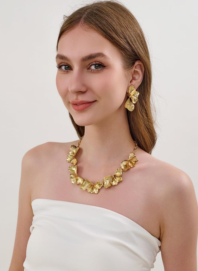 WOWORAMA Chunky Clip On Earrings for Women Vintage Floral Statement Clips Earrings Large Flower Clip On Dangle Earring Trendy Non Pierced Jewelry - Image 3