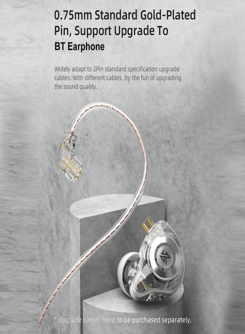 كي زد سماعات أذن KZ EDX Pro داخل الأذن مزودة بمراقبة المسرح ووحدة ديناميكية مغناطيسية مزدوجة وسماعات أذن صدمات باس مع كابل قابل للفصل 0.75 مم وسماعة رأس سلكية مريحة (بدون ميكروفون) - Image 2