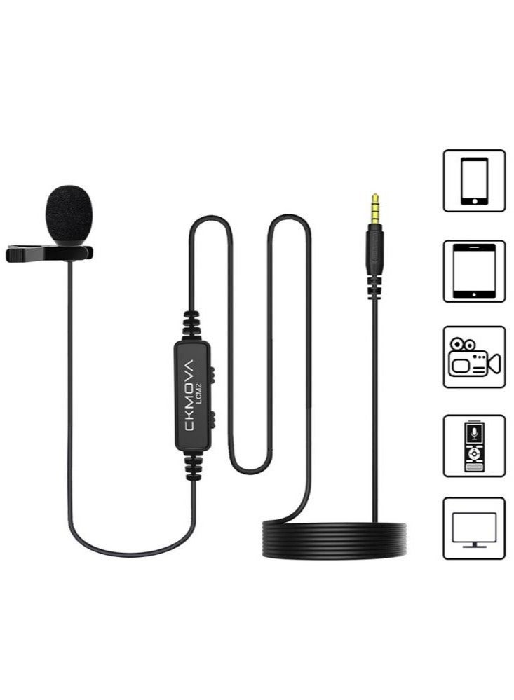CKMOVA Lavalier Microphone 120Hz-Broadcast 3.5mm TRRS Audio Output - Image 1