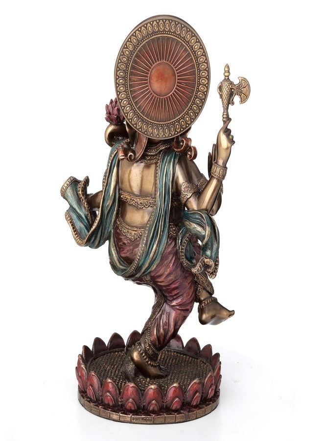 فيرونيز ديزاين تمثال غانيشا الراقص من تصميم فيرونيز، بطول 8 1/4 بوصة، مصنوع من الراتنج المصبوب على البارد، بلمسة نهائية برونزية. - Image 5