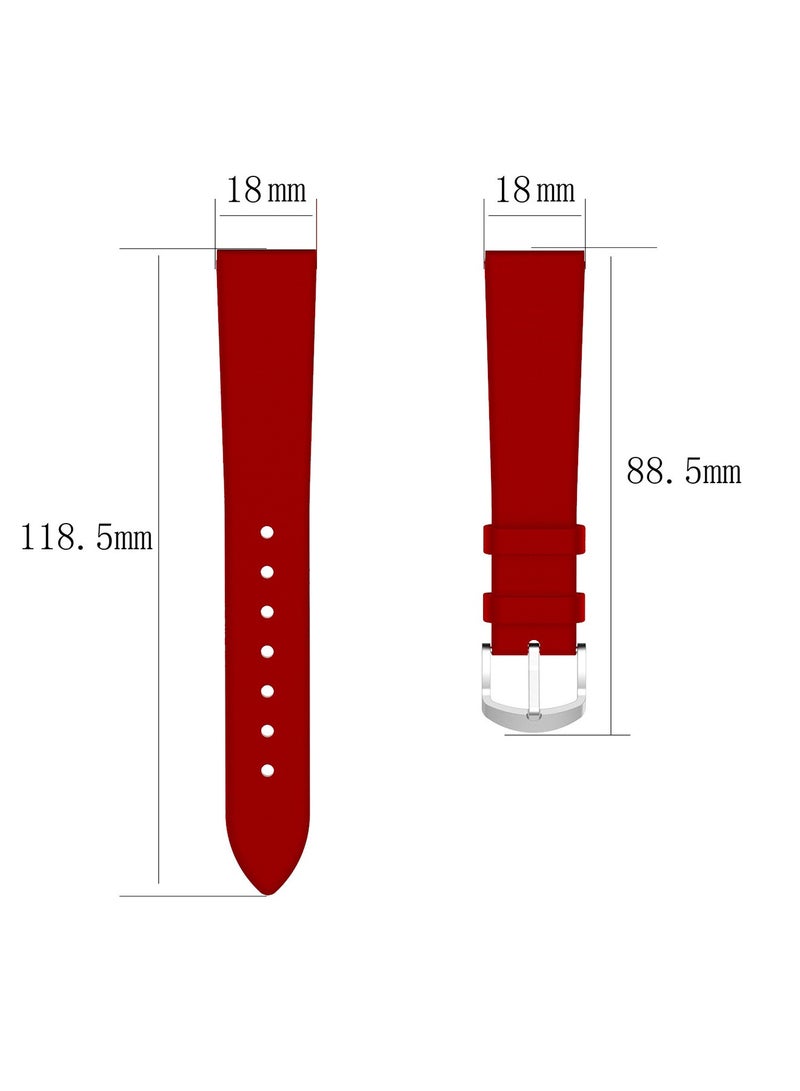 Leather Band Compatible with Huawei Watch GT4 41mm Replacement Straps, 18mm Premium Leather Replacement Strap Wristband Genuine Leather With Soft Adjustable Replacement Wristband For Women And Men - Image 5