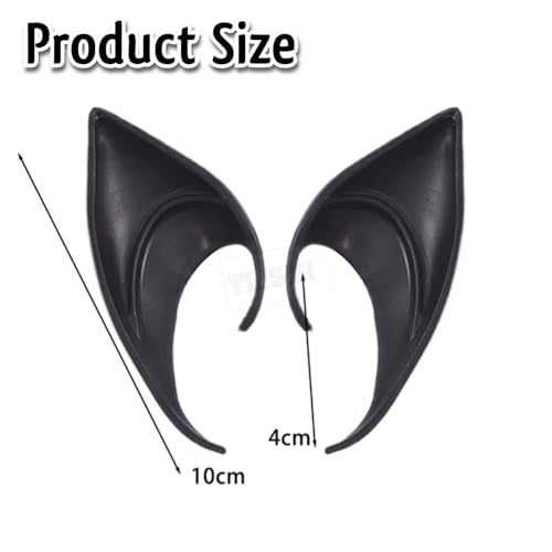 TLISMI Short Elf Ears for Cosplay, Halloween, Fairy, Goblin, Vampire, Anime & Fantasy Costumes | Soft Reusable Latex Elf Ear Tips for Adults & Kids – Comfortable Costume Accessories (10 CM) - Image 3