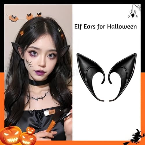 TLISMI Short Elf Ears for Cosplay, Halloween, Fairy, Goblin, Vampire, Anime & Fantasy Costumes | Soft Reusable Latex Elf Ear Tips for Adults & Kids – Comfortable Costume Accessories (10 CM) - Image 2